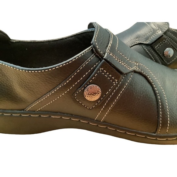 CLARKS COLLECTION ULTIMATE COMFORT WOMEN’S CORA BLACK LEATHER SHOES 12M NWOB - Picture 3 of 9